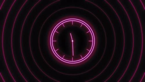 Videohive - Neon clock timelapse - 47703170 - 47703170