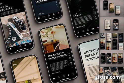 Instagram Reels Pack Mockup W6YZGJS