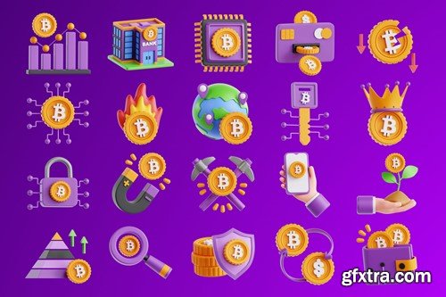 Bitcoin - 3D Icon Set 7MDKTUR