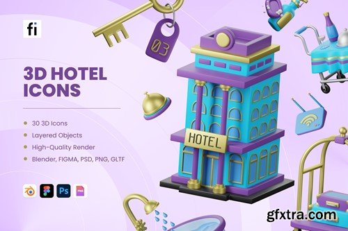 3D Hotel Icons V6KUX7F