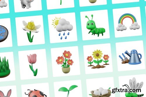 3D Spring Icons FSFGKBP