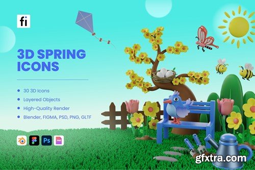 3D Spring Icons FSFGKBP