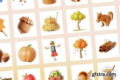 3D Fall (Autumn) Icons FCGDQ6N