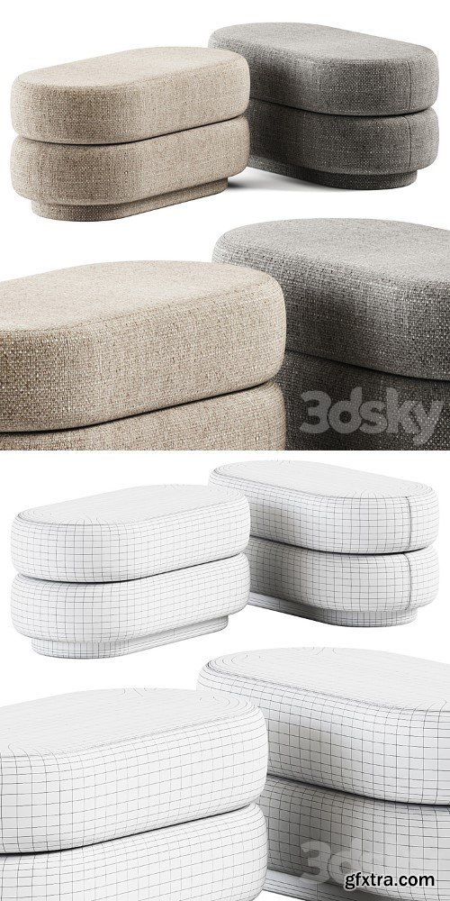 Ferm Living Pouf Oval Faded