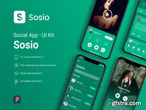 Sosio - Social Application Mobile UI Kit Ui8.net