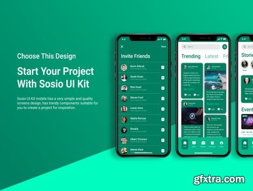 Sosio - Social Application Mobile UI Kit Ui8.net