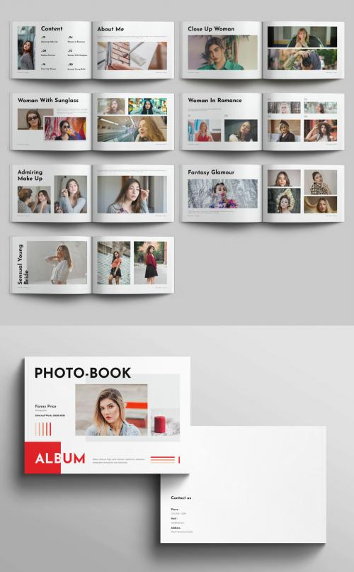 Photo Album Book Template Brochure Layout Landscape 635778555