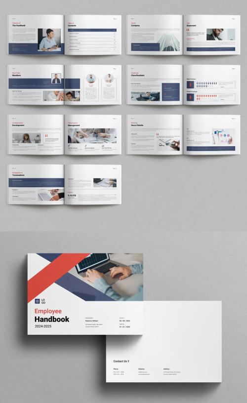 Employee HandBook Layout Magazine Template Landscape 635778497