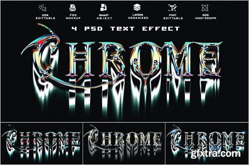 4 PSD Fluidic Type Chrome Text Effect 5YAUQVG