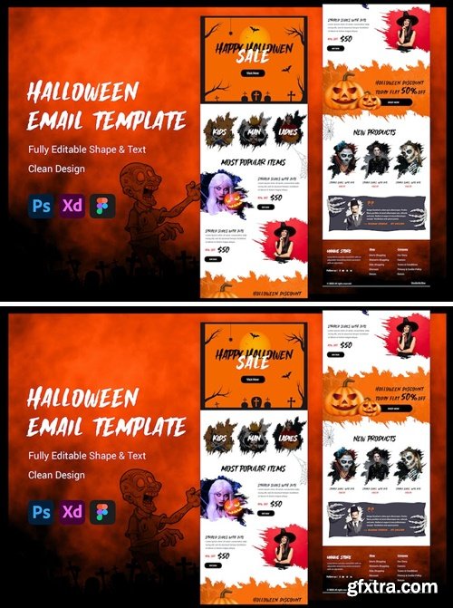 Halloween Email Newsletter Template JTS6XSA