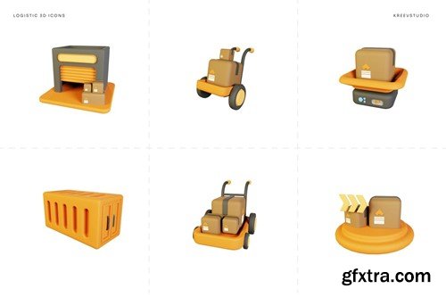 Logistic 3D Icons LK8EVUM