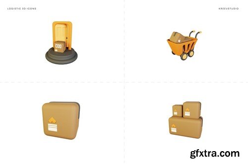 Logistic 3D Icons LK8EVUM