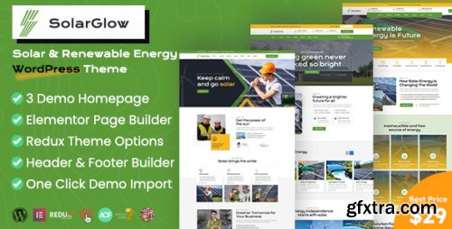 Themeforest - Solarglow -  Solar &amp; Renewable Energy WordPress Theme 46695138 v1.1.0 - Nulled