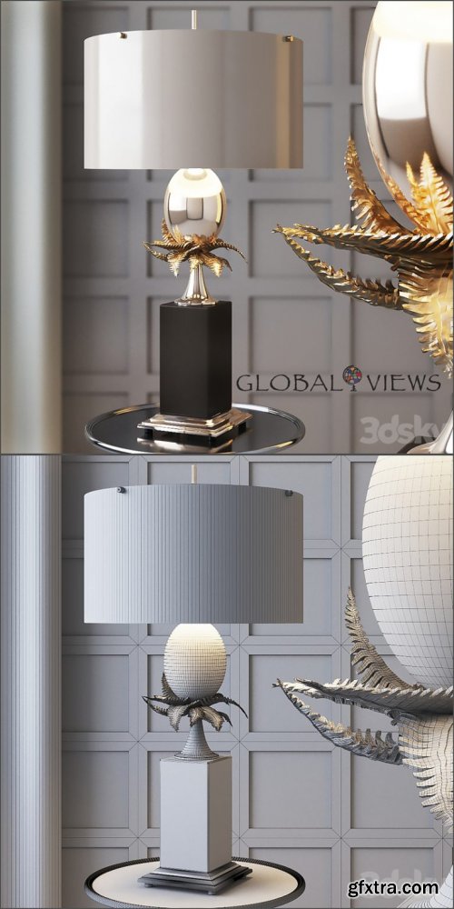 Global Views Egg and Palm Lamp