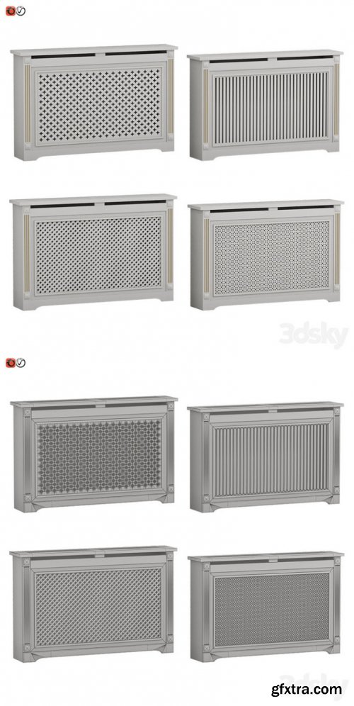 Decorative radiator screen set 04