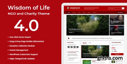 Themeforest - Wisdom Of Life: NGO and Charity Theme 1778657 v4.0 - Nulled