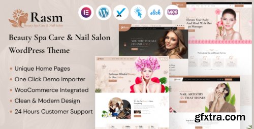 Themeforest - Rasm – Beauty Spa Care &amp; Nail Salon WordPress Theme 47654309 v1.0.0 - Nulled