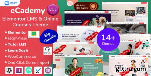 Themeforest - eCademy - Education LMS &amp; Online Coaching Courses WordPress Theme 26701069 v6.2 - Nulled