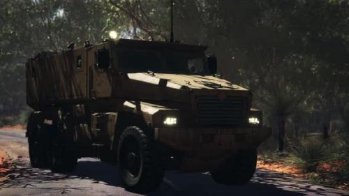 Videohive - Convoy Armored Vehicle on the Road - 47786638 - 47786638