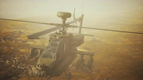 Videohive - Military Helicopter in Mountains at War - 47786648 - 47786648