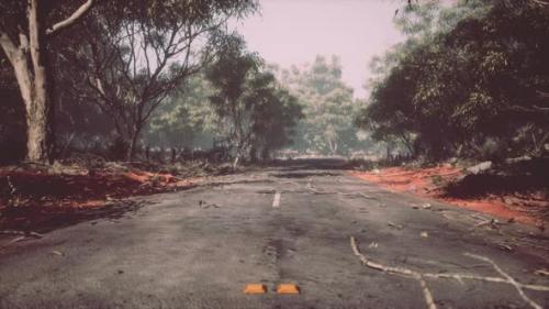 Videohive - Road Leading Over Small Hills in Australian Bush Landscape - 47786837 - 47786837