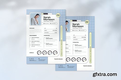 Pop Graphic Designer CV Resume DE5FD7P