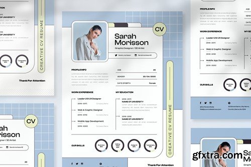 Pop Graphic Designer CV Resume DE5FD7P