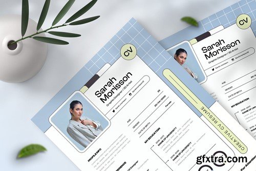 Pop Graphic Designer CV Resume DE5FD7P