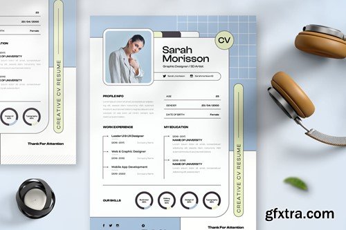 Pop Graphic Designer CV Resume DE5FD7P