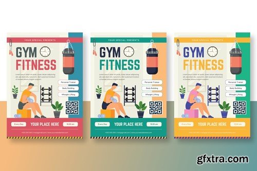 Gym Fitness Flyer Ai & EPS Template KUNEVNS