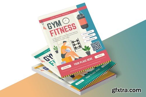 Gym Fitness Flyer Ai & EPS Template KUNEVNS