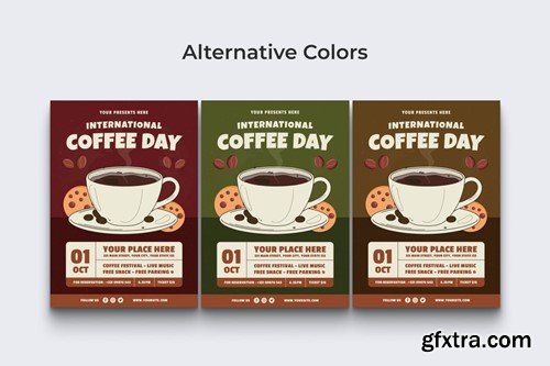 World Coffee Day Flyer Ai & EPS Template 5GYDDVL