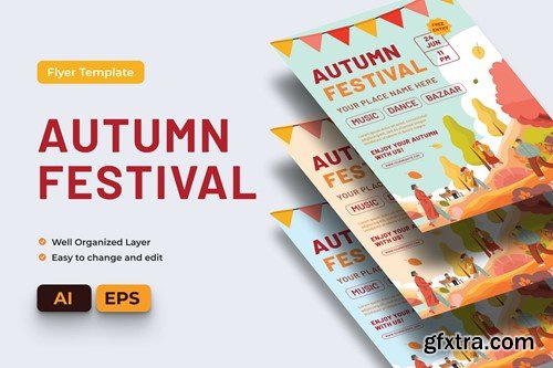 Festival Autumn Flyer Ai & EPS Template JGCE54B