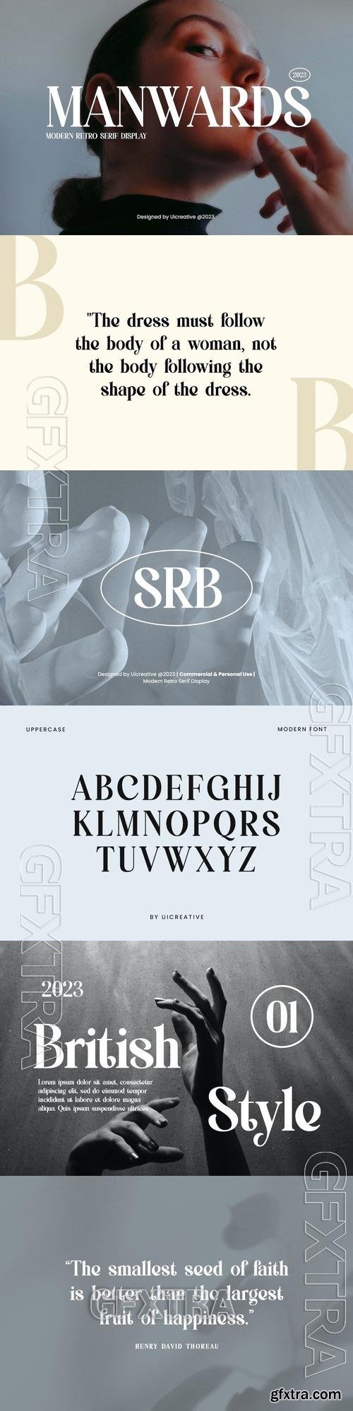 MANWARDS Modern Retro Serif Display Font GFH2YLK