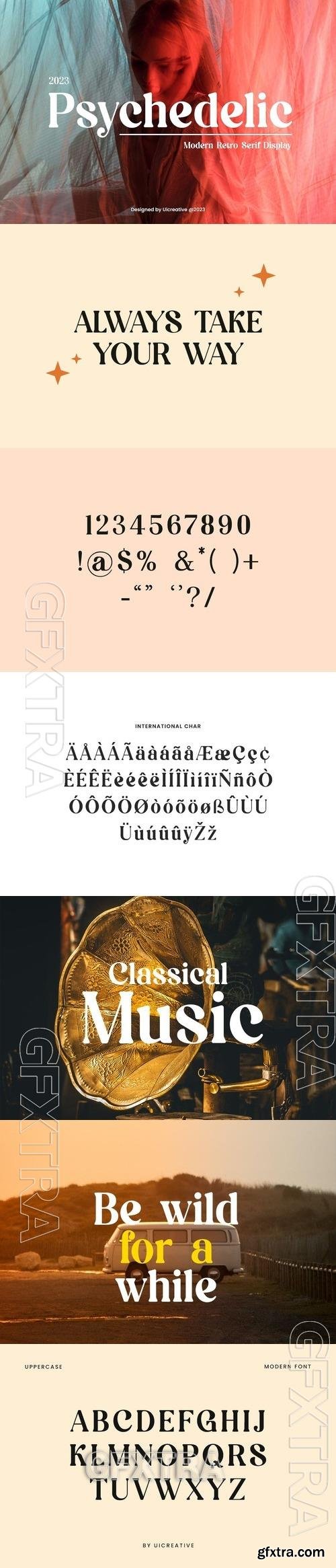 Psychedelic Modern Retro Serif Font JSLFB7U