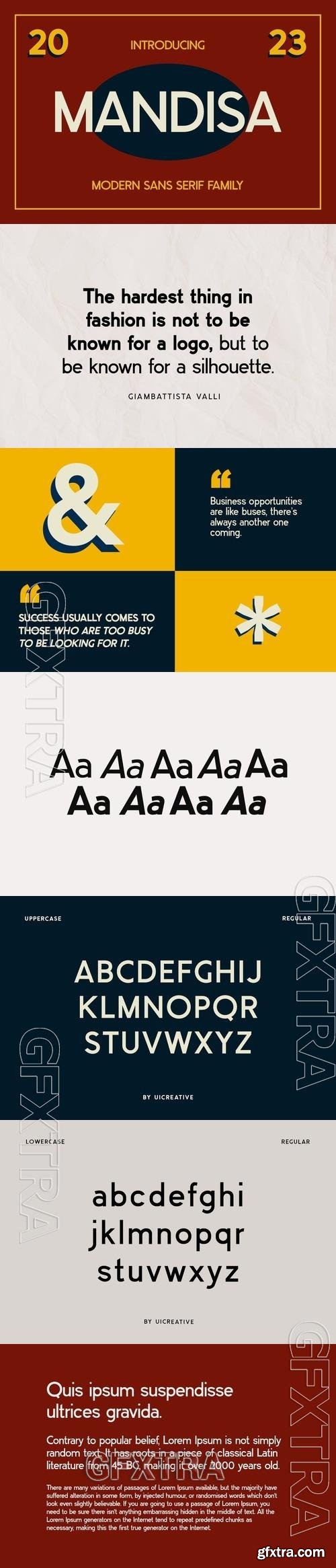 Mandisa Modern Sans Serif Family Font YHNPDUF