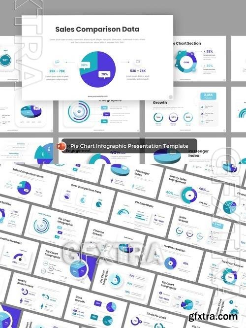 Pie Chart Data Graphic PowerPoint Template HNMT5E7