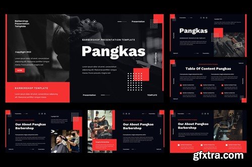 Pangkas - Barbershop & Shaving Powerpoint Template KP8CBPD