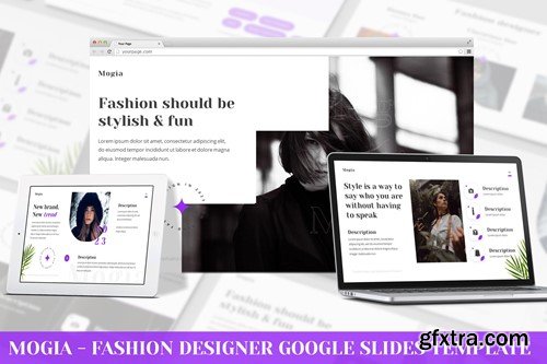 Mogia - Fashion Design Google Slides Template T5MCC7F