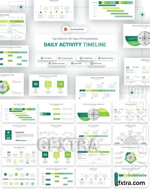 Daily Activity Timeline PowerPoint Template 7T33X7H