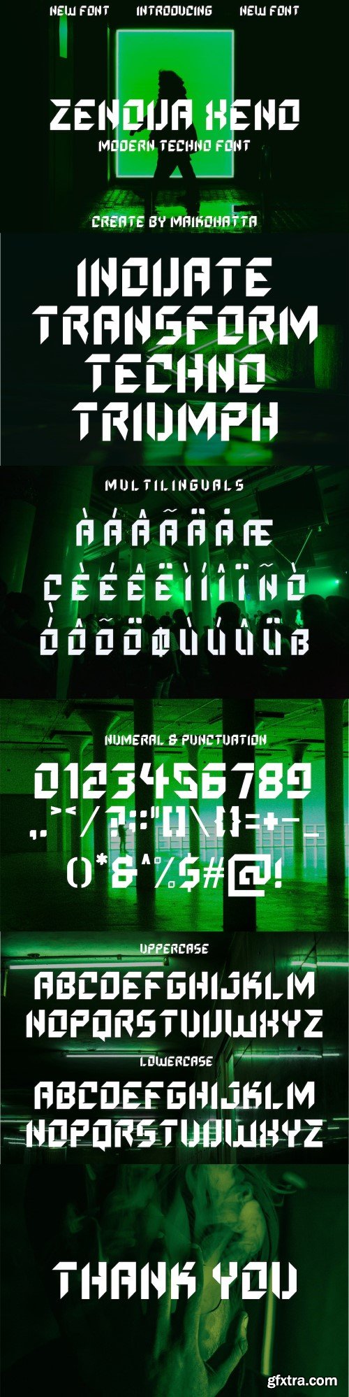 Zenova Xeno - Modern Techno Font