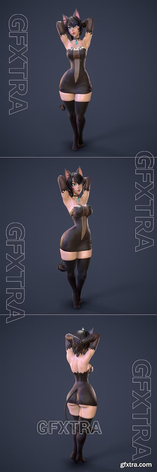 Rushzilla - Cat Girl &ndash; 3D Print Model