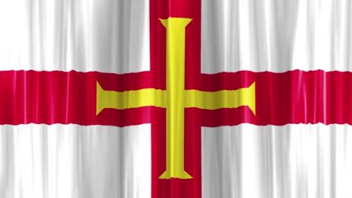 Videohive - Guernsey Flag Curtain Wave - 47745590 - 47745590