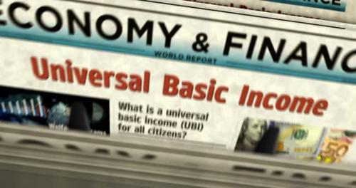 Videohive - Universal basic income analysis technology newspaper printing press - 47745712 - 47745712