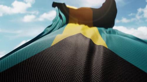 Videohive - Wavy Flag of Bahamas Blowing in the Wind in Slow Motion Waving Colorful Bahamian Flag Symbol - 47745719 - 47745719