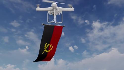 Videohive - Drone Carrying Angola Flag - 47749581 - 47749581