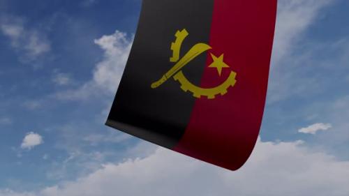 Videohive - Drone Pulling Angola Flag - 47749583 - 47749583