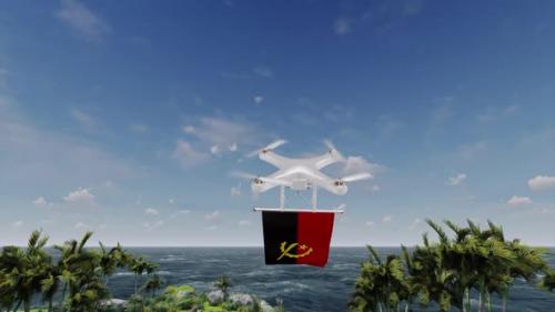 Videohive - Quadcopter Drone Carrying Angola Flag - 47749595 - 47749595