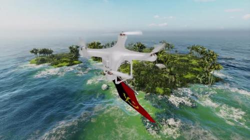 Videohive - Angola Flag Flying With A Drone - 47751502 - 47751502