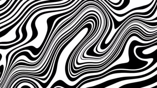 Videohive - Liquid Lines Retro Background Loop Black And White - 47737476 - 47737476